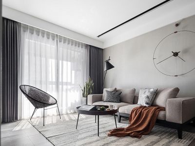 恒大天悦简约风格96平米三居室装修设计图案例