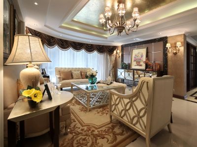 中冶逸璟公馆美式混搭141平米四室两厅装修案例