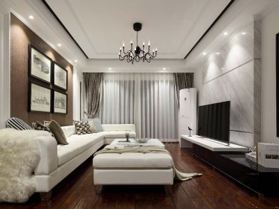 北苑风景花园现代风格124平米三居室装修案例