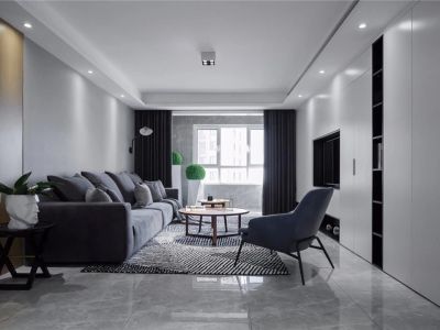 合生御龙城125㎡三居室现代风格装修案例