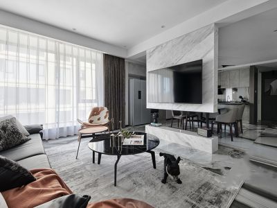 保利香槟国际163平四居室现代风格装修案例