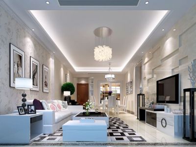 89㎡国汇山简约风格效果图案例