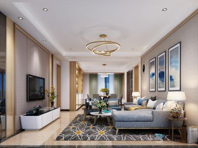 九城新天地轻奢风格140平米四室两厅装修案例