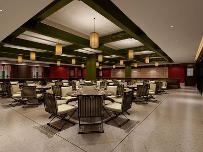 珠海餐厅853平米现代中式装修案例