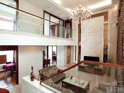 高新花园400平米别墅新中式风格装修案例