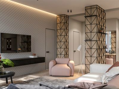 万锦公馆130平三居室现代风格装修案例