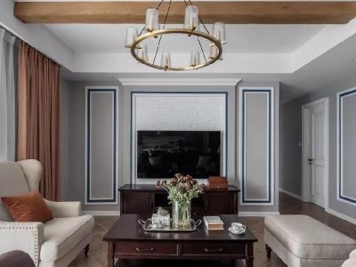 卓锦城130平三居室美式经典风格装修案例