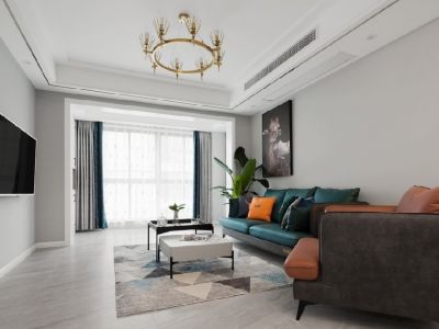 中南·春风南岸北欧风格133平米三居室装修效果图案例