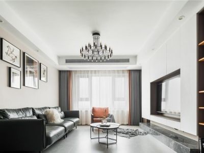 融创·云湖十里现代风格124平米三居室装修设计图案例