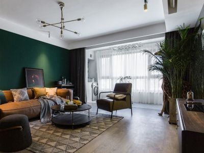 恒大中央公园北欧风格105平米三居室装修效果图案例