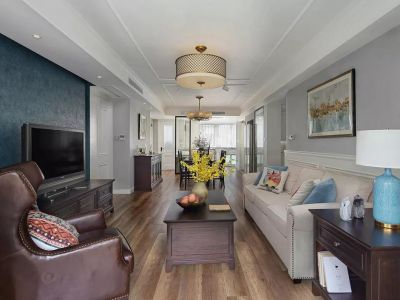 泰山御府苑美式风格108平米三居室装修案例