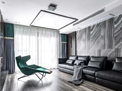 恒大悦龙台现代风格130平米二居室装修设计图案例