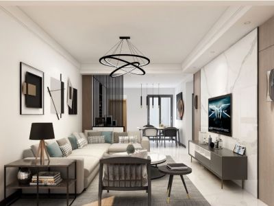 臻萃园133平米现代简约风格三居室装修案例