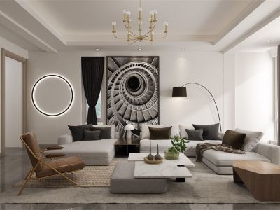 红星湾130平三居室现代风格装修案例