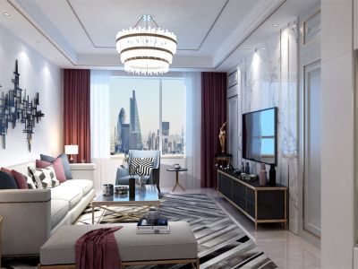 天下粮仓80平二居室现代风格装修案例