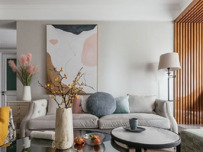 中海锦江城北欧风格79平米二居室装修效果图案例