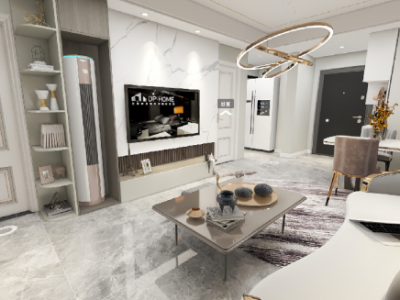 美的东堂100平米现代简约三居室装修案例