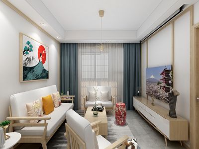 御江花园89平三居室日式风格装修案例