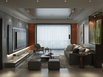 金穗南苑115平三居室现代风格装修案例