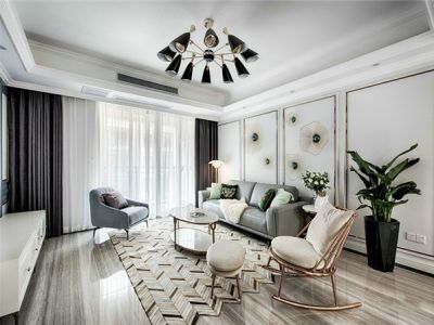 盛世嘉园130平三居室简欧风格装修案例