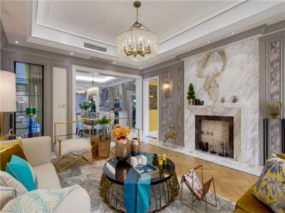 雅和新苑147平三居室轻奢风格装修案例