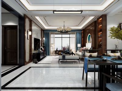 博美装饰太古光华城220平米新中式风格效果图