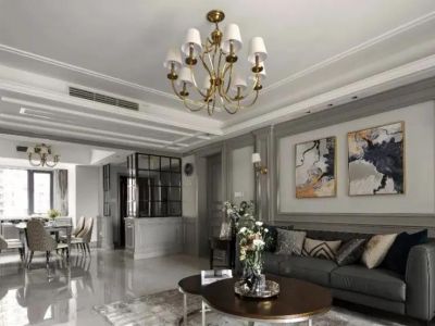 保利紫薇花语170平美式风格装修案例