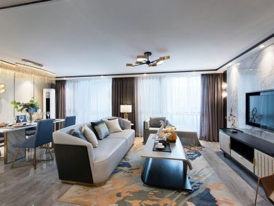 深圳公园大地混搭风格123㎡装修案例