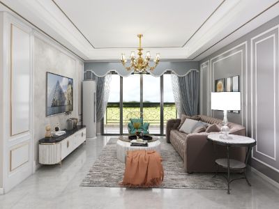 交投港航·上河城北欧风格135平米三居室装修设计图案例