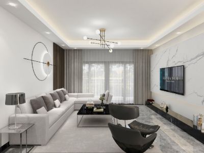 阆城一品现代风格122平米三居室设计图案例