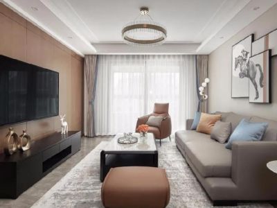 沈阳雅居乐花园120平米现代简约三居室装修案例