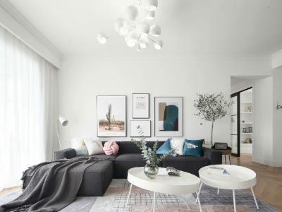 金地滨河国际116平米北欧简约三居室装修案例