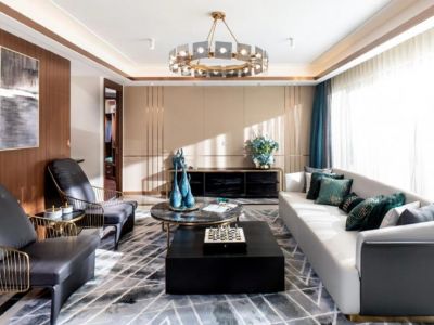 宏辰江山云出现代轻奢风格120平装修案例