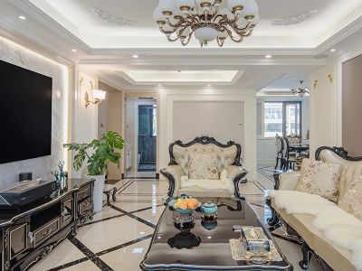 金地湖城大境四居135方欧式风格装修案例