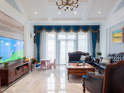 群贤道九号三居126方美式风格装修案例