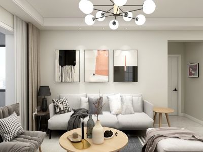 保利和光尘樾95平米现代简约三居室装修案例