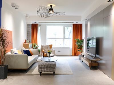 中冶北麓原116平米现代简约三室两厅装修案例