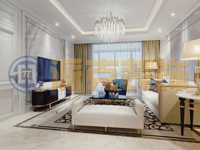 华通地中海郡120平三居室现代风格装修案例