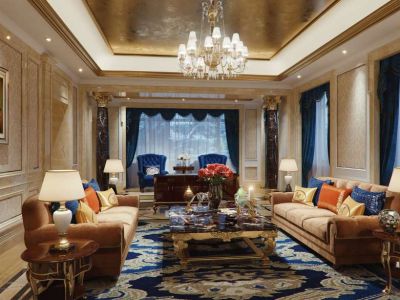 万科克拉墅200平别墅美式风格装修案例