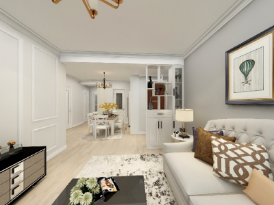 鑫苑花苑98平米二居室现代简约风格装修案例