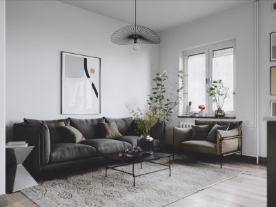 美的乐城122平米三居现代轻奢装修案例