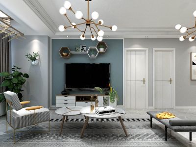 华润悦府90平二居室现代风格装修案例