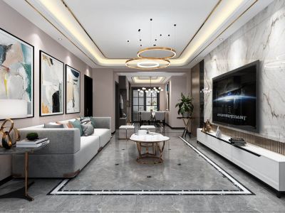 星雨华府133平三居室现代轻奢装修案例