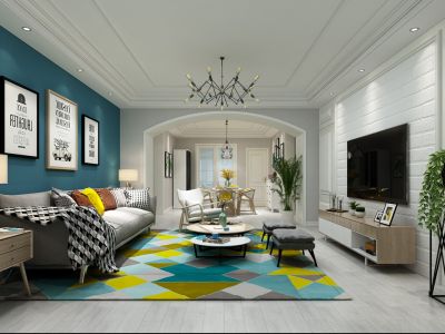 仁恒江湾城和苑145平四居室现代风格装修案例