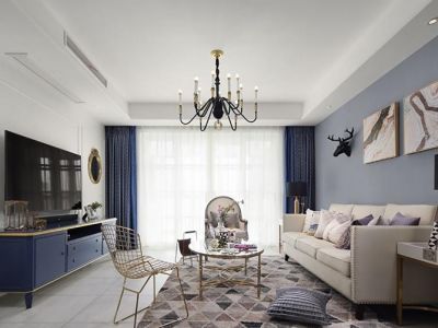 恒大帝景三居118方欧式风格装修案例