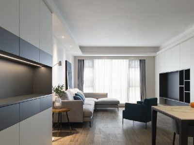 钦州北路120平米三居室现代简约风格装修案例