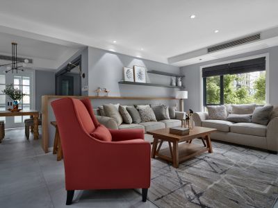 保利茉莉公馆160平四居室混搭风格装修案例