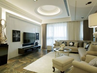 绿地城130平四居室简欧风格装修案例