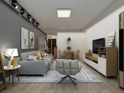 海伦国际二居101方北欧风格装修案例