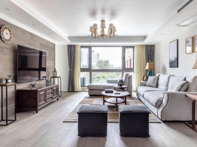 四方新城美式风格三居室装修案例